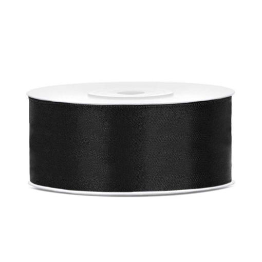 Picture of SATIN RIBBON BLACK 25MM PER METRE